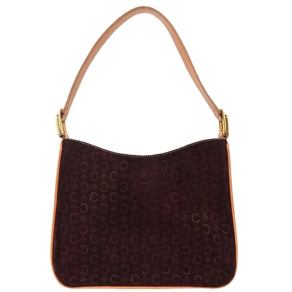 Celine Brown Suede Macadam Handbag - Picture 1 of 11